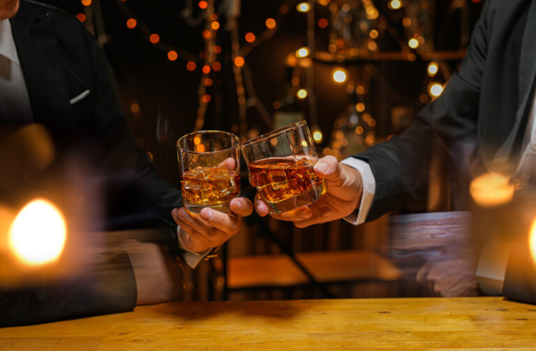whiskey, for a friendly party in a bar or a restaurant.