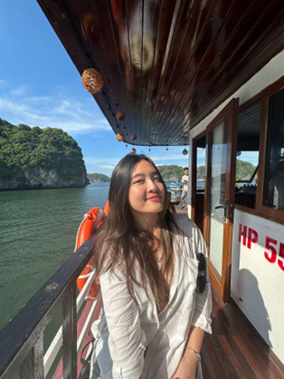 Me on the cruise deck in Lan Ha Bay